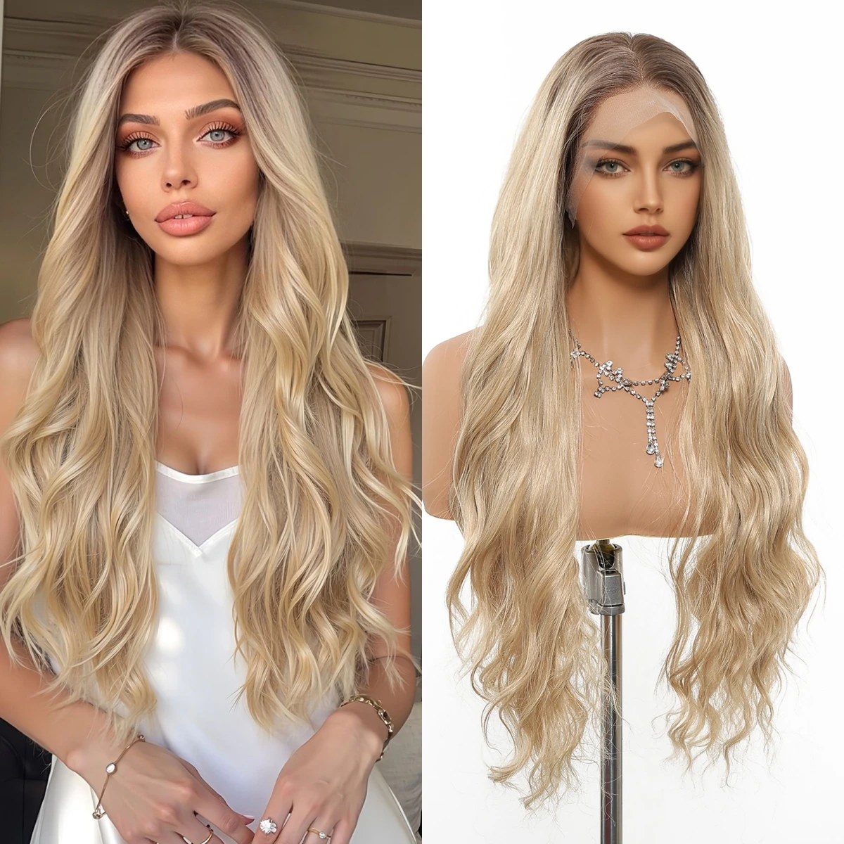 13*4 Ombre Blonde Synthetic Lace Front Wig Gold Loose Body Wavy Long Cosplay Daily Party Natural Women Wig Heat Resistant Fiber
13*4 Ombre Blonde Synthetic Lace Front Wig Gold Loose Body Wavy Long Cosplay Daily Party Natural Women Wig Heat Resistant Fiber