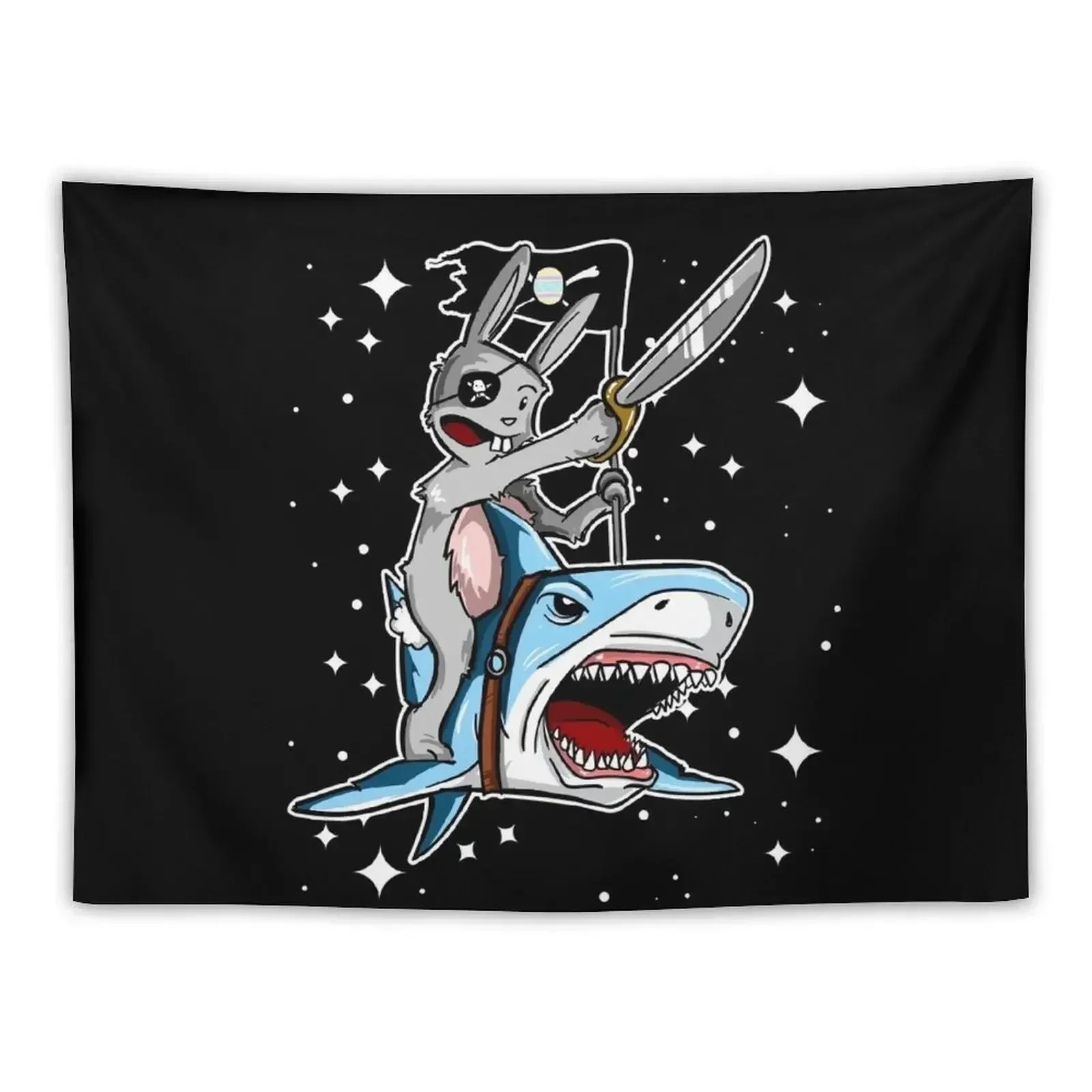 Pirate Easter Bunny rides a shark through space! Tapestry Outdoor Decoration Wallpaper Wall Carpet Tapestry 
Pirate Easter Bunny rides a shark through space! Tapestry Outdoor Decoration Wallpaper Wall Carpet Tapestry