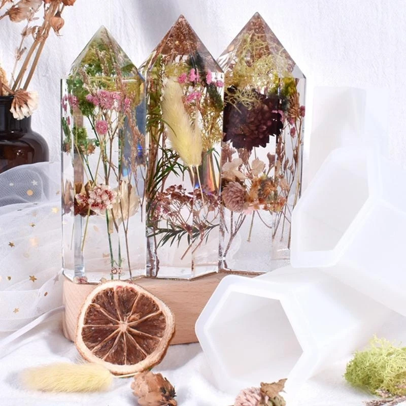 652F Handmade Hexagonal Cone Desktop Decor Mold Crystal Point Tower Ornament Epoxy Resin Mold Home Decorations Silicone Mould
652F Handmade Hexagonal Cone Desktop Decor Mold Crystal Point Tower Ornament Epoxy Resin Mold Home Decorations Silicone Mould