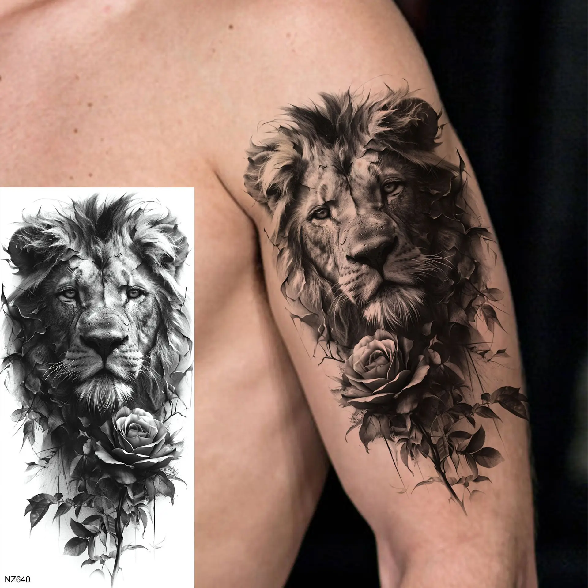 Temporary Tattoo Stickers Lion Floral Pattern Waterproof Durable High Quality Non Toxic for Calf Arm Multi Style
Temporary Tattoo Stickers Lion Floral Pattern Waterproof Durable High Quality Non Toxic for Calf Arm Multi Style