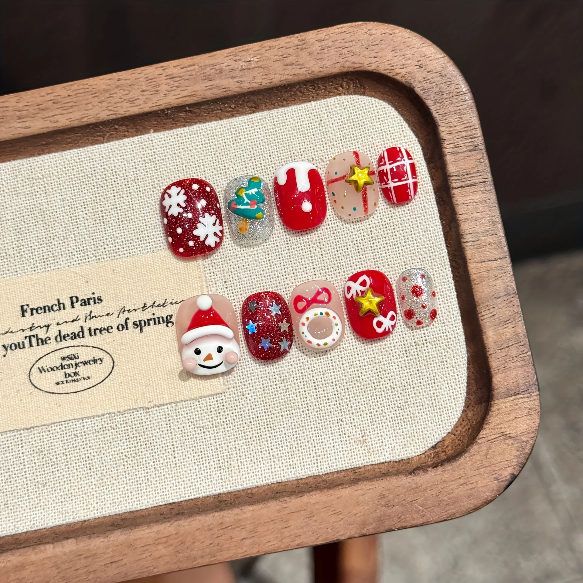 10pcs Handmade Press on Nails Christmas Snowy Night Snowman Pinching 3D Hand-Painted Stars Fake Nail for Women&Girls False Nail 
10pcs Handmade Press on Nails Christmas Snowy Night Snowman Pinching 3D Hand-Painted Stars Fake Nail for Women&Girls False Nail