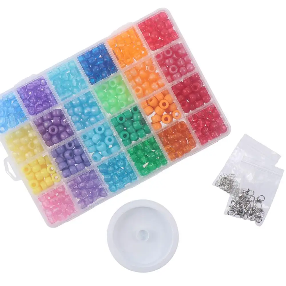 720 PCS Rainbow Kandi Beads Bracelet Making Kit Plastic Bracelet Making Kit Rainbow Pony Beads 6*9mm Pony Beads
720 PCS Rainbow Kandi Beads Bracelet Making Kit Plastic Bracelet Making Kit Rainbow Pony Beads 6*9mm Pony Beads
