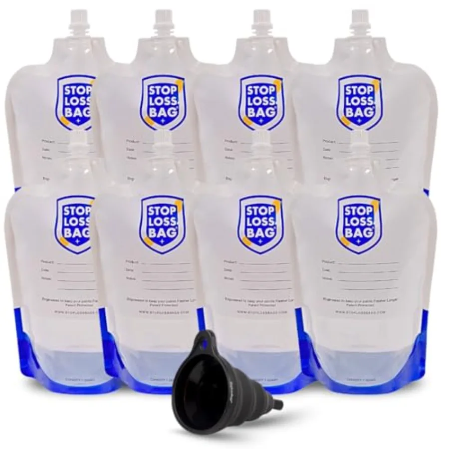 8 StopLoss Storage Bags for Wood Stains Fine Finishes Varnish and Solvents. Airtight Reusable Space-Saving Pouches with Collaps
8 StopLoss Storage Bags for Wood Stains Fine Finishes Varnish and Solvents. Airtight Reusable Space-Saving Pouches with Collaps