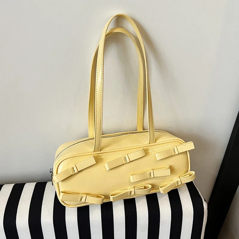 French Style Fashion Bow Underarm Bag 2025 New Spring Summer Travel Bag For Women High Quality Pu Leather Shoulder Bag Yellow
French Style Fashion Bow Underarm Bag 2025 New Spring Summer Travel Bag For Women High Quality Pu Leather Shoulder Bag Yellow