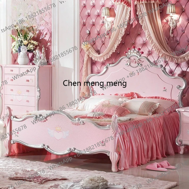 Solid wood double bed Italian painted French pink princess bed bedroom furniture
Solid wood double bed Italian painted French pink princess bed bedroom furniture
