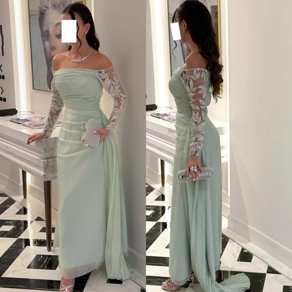 Customized Off the Shoulder Long Sleeves Organza Straight Evening Dress Sparkly Crystal Party Dresses Special Occasion Gowns
Customized Off the Shoulder Long Sleeves Organza Straight Evening Dress Sparkly Crystal Party Dresses Special Occasion Gowns