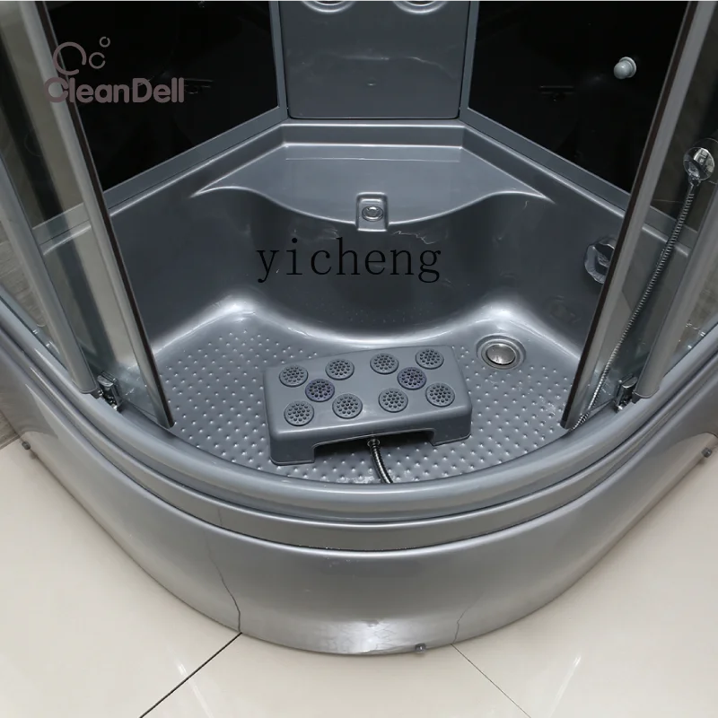 XL gray high-end bathroom integral shower room, rectangular steam with bathtub curved bath room
XL gray high-end bathroom integral shower room, rectangular steam with bathtub curved bath room