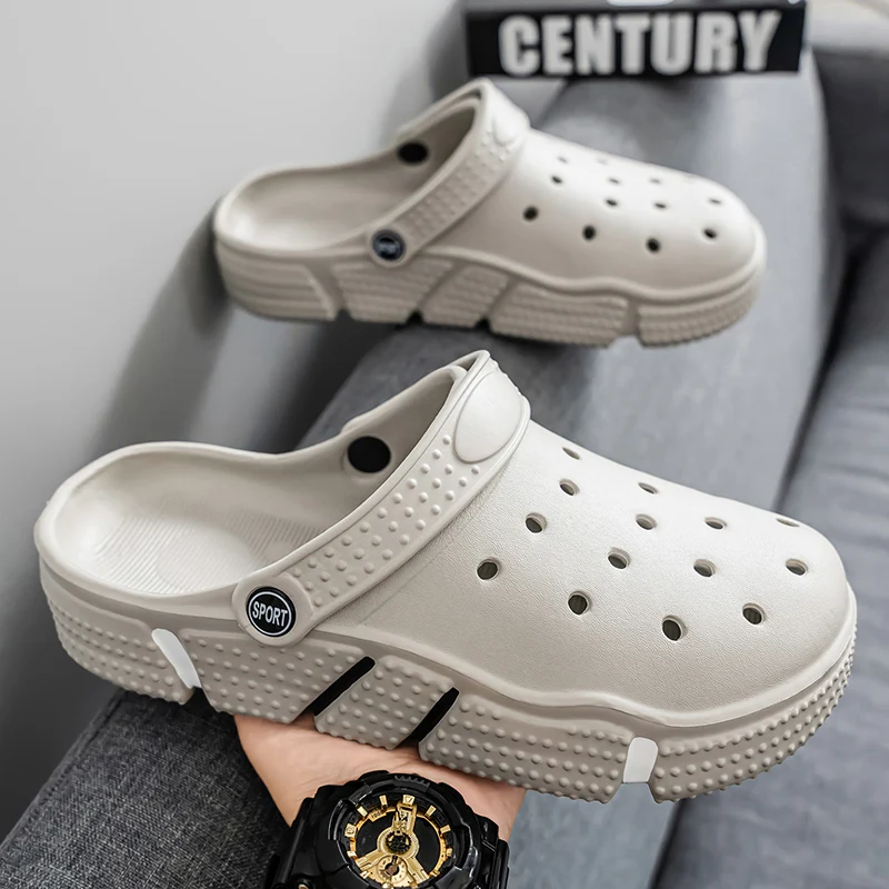Новые летние повседневные пляжные сандалии для пар, модные тапочки большого размера из материала EVA, мужские сандалии с отверстиями двойного назначения
Новые летние повседневные пляжные сандалии для пар, модные тапочки большого размера из материала EVA, мужские сандалии с отверстиями двойного назначения