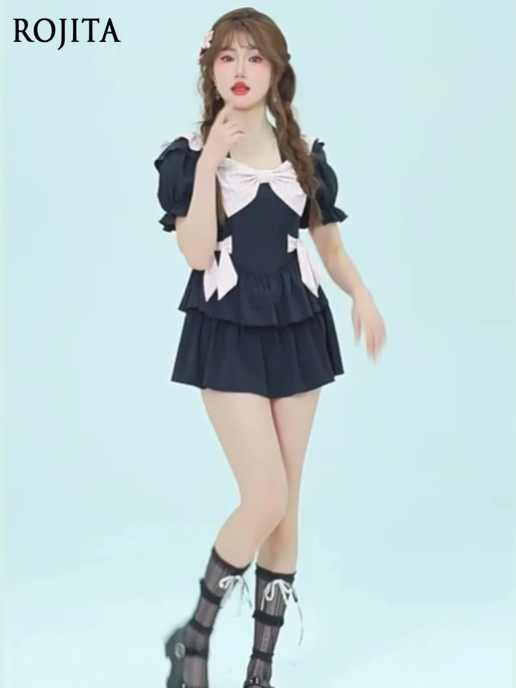 Summer New Vacation Short Sleeve Swimsuit Women's Sweet Black Pink Cute Bow Dress Style Conservatively Swimming Suit
Summer New Vacation Short Sleeve Swimsuit Women's Sweet Black Pink Cute Bow Dress Style Conservatively Swimming Suit