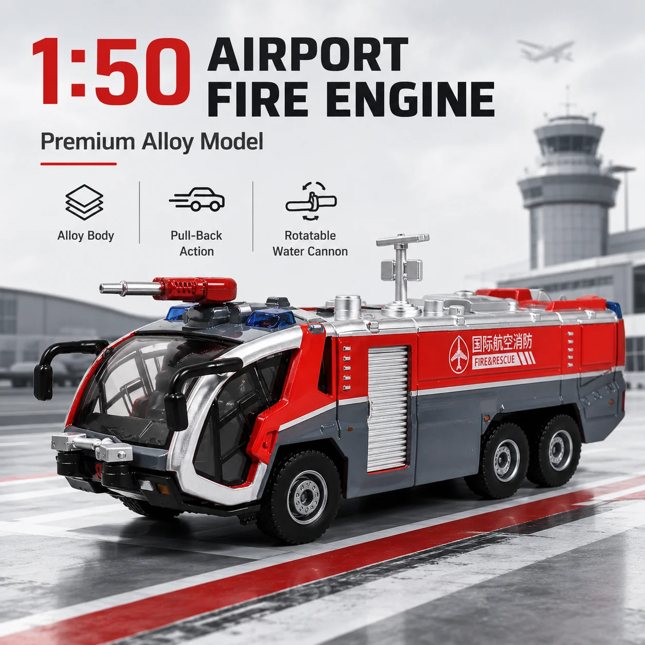 1/50 Airport Fire Engine Truck Toy Car Diecast Miniature Vehicle Engineering Model Collection Sound & Light Gift For Boyfriend
1/50 Airport Fire Engine Truck Toy Car Diecast Miniature Vehicle Engineering Model Collection Sound & Light Gift For Boyfriend