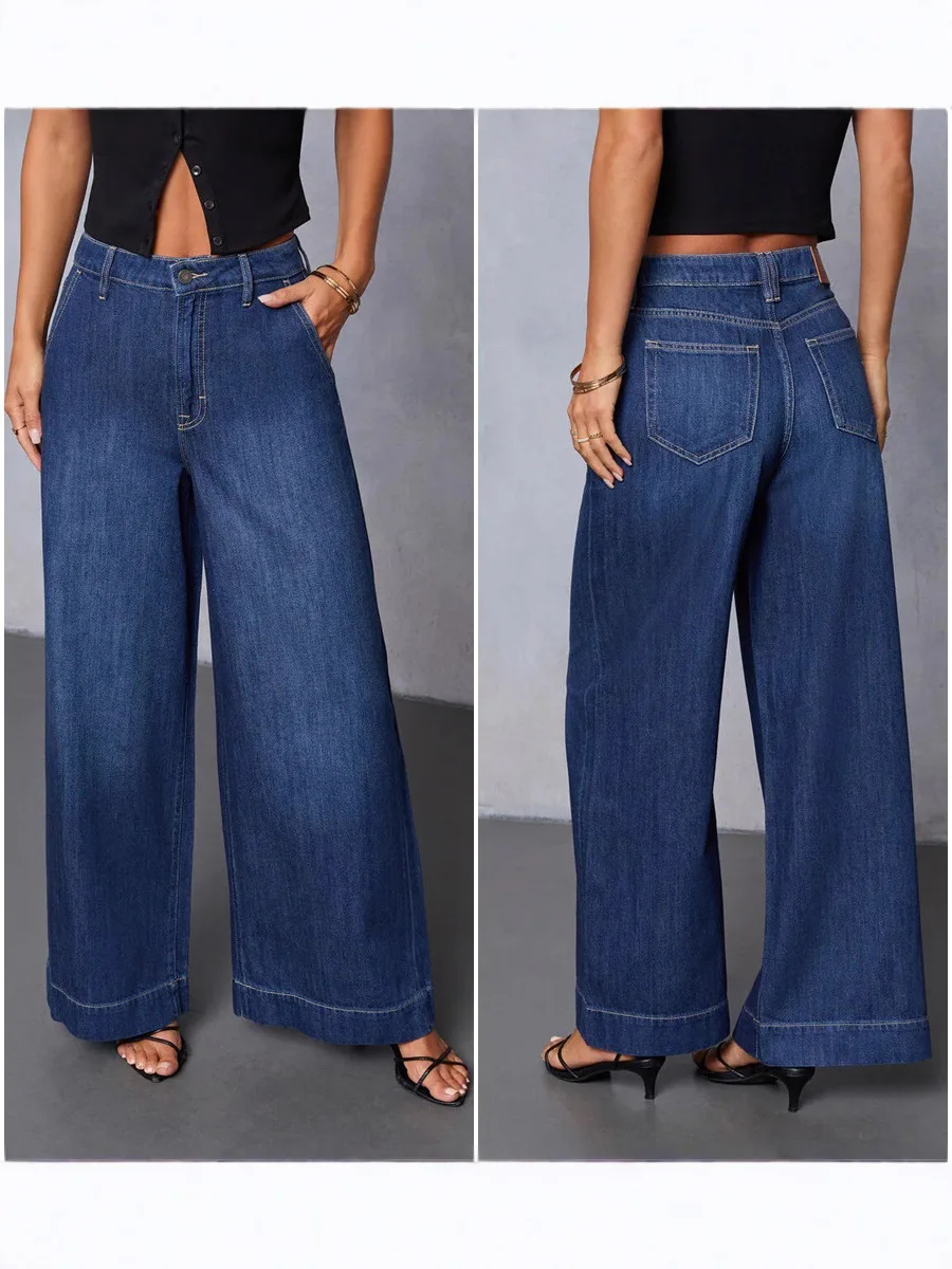 Модные повседневные свободные джинсы с высокой талией и широкими штанинами, универсальные повседневные свободные джинсы с высокой талией, женские хлопковые джинсы на молнии
Модные повседневные свободные джинсы с высокой талией и широкими штанинами, универсальные повседневные свободные джинсы с высокой талией, женские хлопковые джинсы на молнии