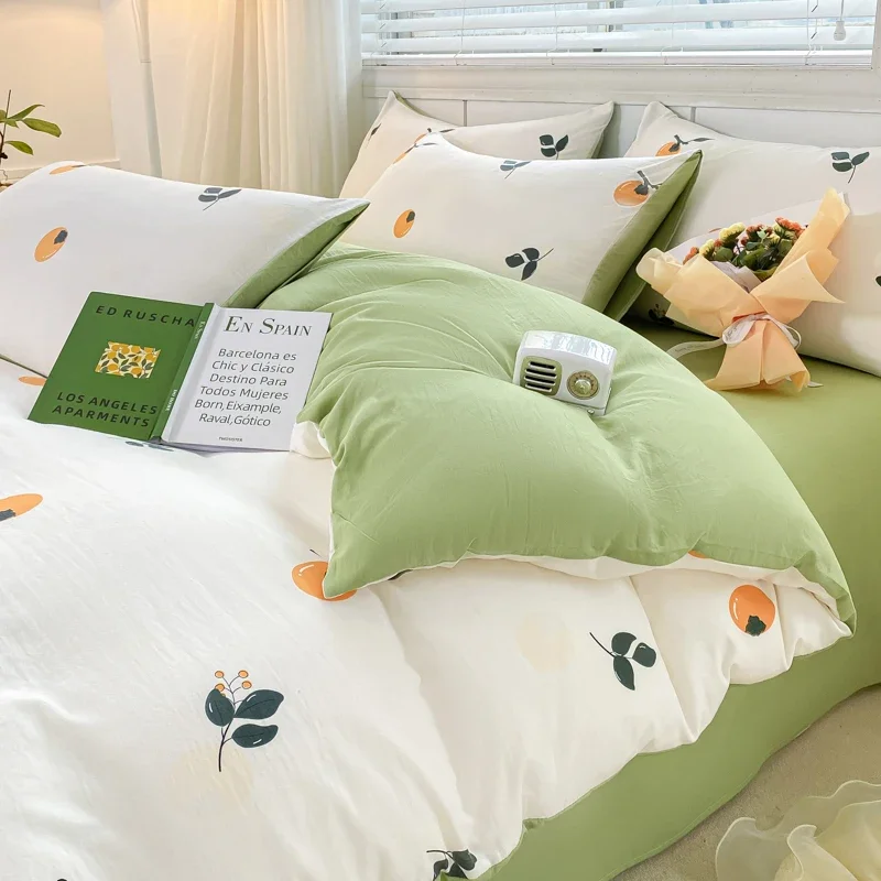 Ins Orange Floral Duvet Cover Flat Sheet Pillowcases Twin Full Double Size Washed Cotton Bedding Set Home Decor For Kids Adult
Ins Orange Floral Duvet Cover Flat Sheet Pillowcases Twin Full Double Size Washed Cotton Bedding Set Home Decor For Kids Adult