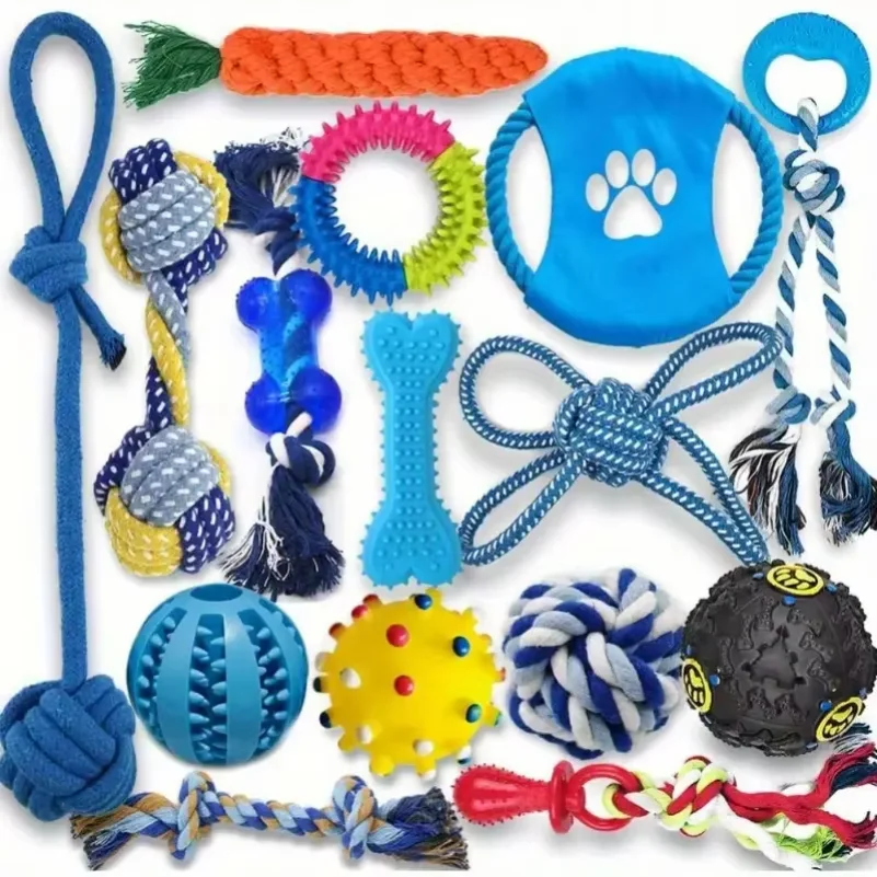 15PCS Dog Toys for Aggressive Chewers,Durable Rope Tug-of-War Chew Sticks &Unbreakable Rubber Balls for Small Medium Large Breed
15PCS Dog Toys for Aggressive Chewers,Durable Rope Tug-of-War Chew Sticks &Unbreakable Rubber Balls for Small Medium Large Breed
