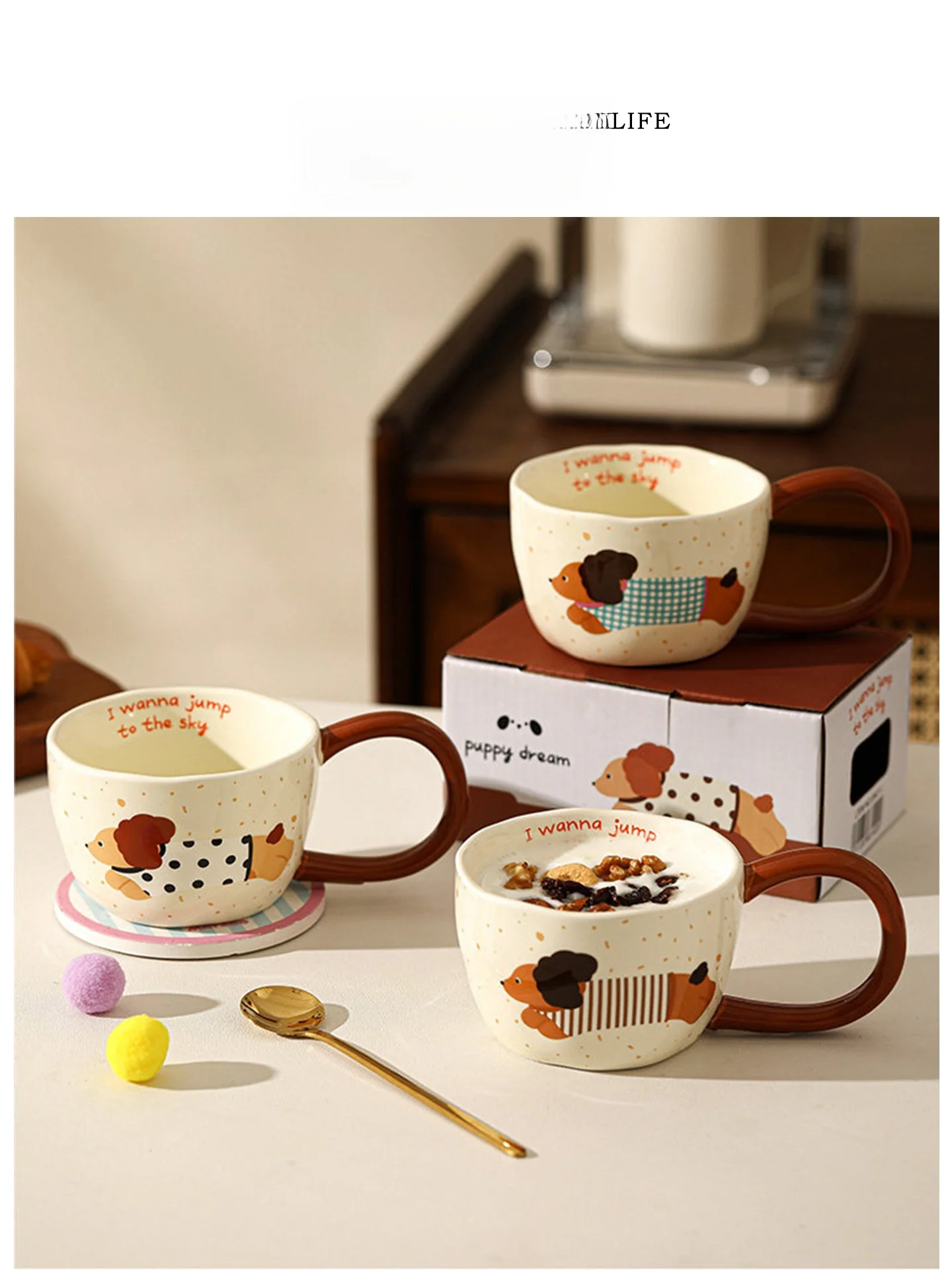 Cute Cartoon Big Ear Cerc Milk Cup Tlife Rouqi Mug Dining Utensils Single Ear Handle Geometric Pattern Gift Box
Cute Cartoon Big Ear Cerc Milk Cup Tlife Rouqi Mug Dining Utensils Single Ear Handle Geometric Pattern Gift Box