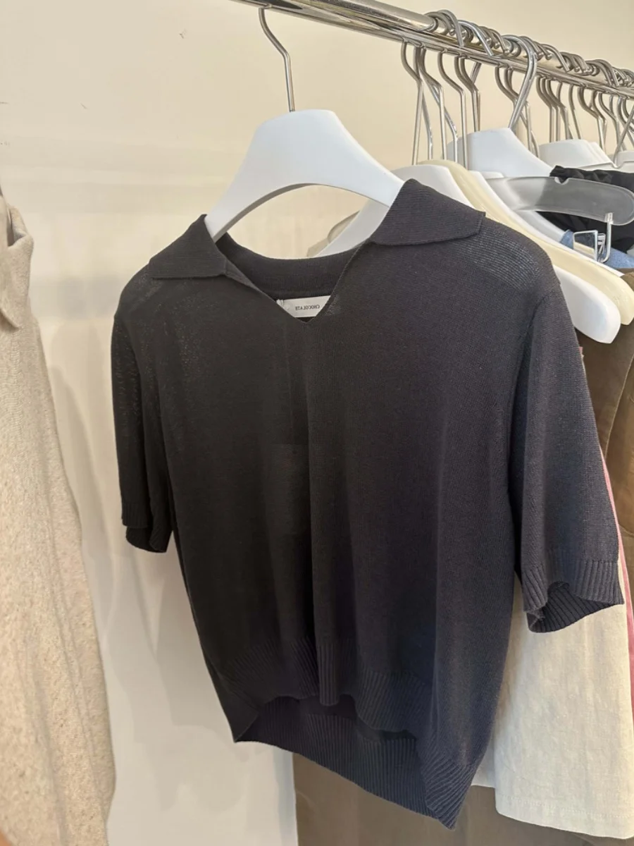 Ice Hemp Ne ort Sve Knitted Top Women Summer Thin Regular oulder Trendy T-irt Korean Sle Commute Wind
Ice Hemp Ne ort Sve Knitted Top Women Summer Thin Regular oulder Trendy T-irt Korean Sle Commute Wind