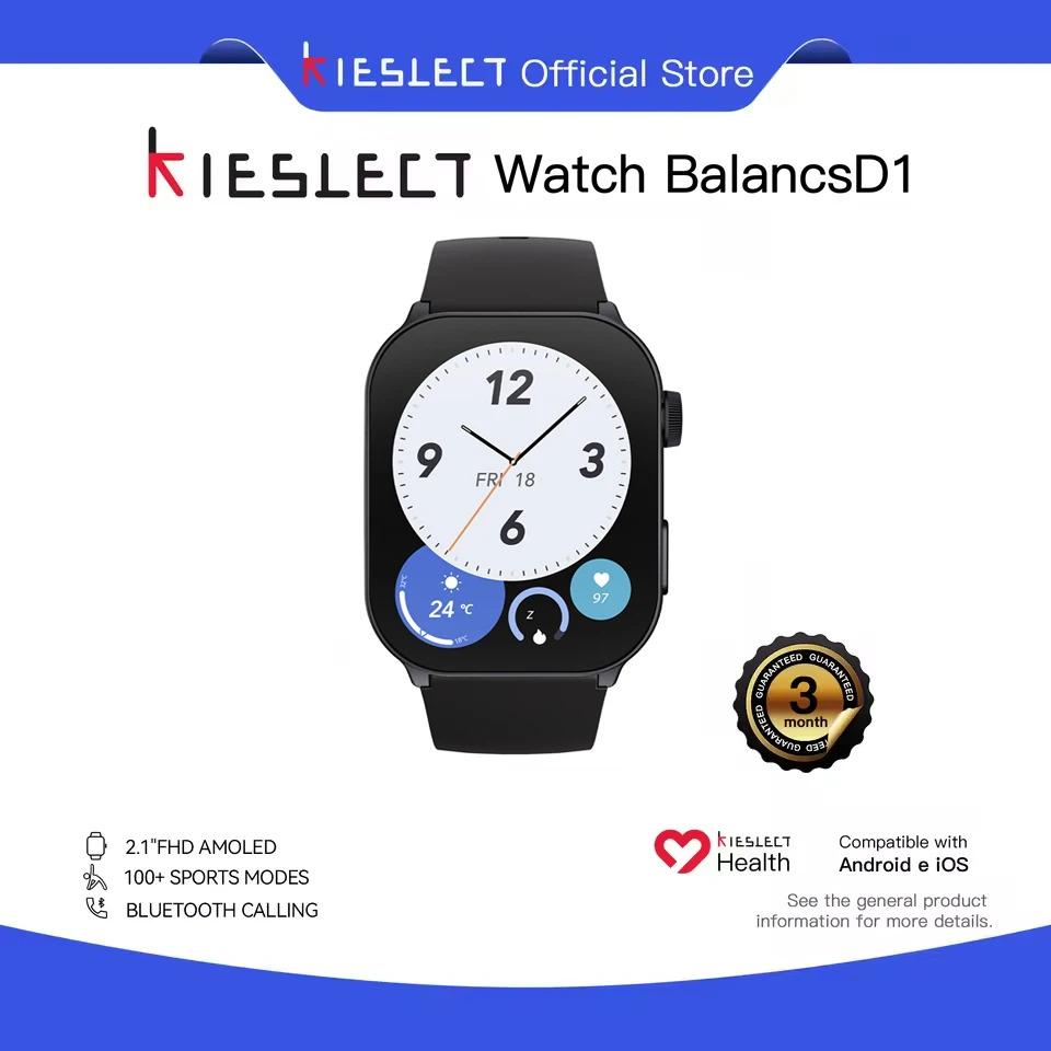 Kieslect Balancs D1 Smart Watch 2.1' Curved AMOLED Display AOD Fitness Health Tracker Touchscreen Waterproof Calling Watch
Kieslect Balancs D1 Smart Watch 2.1' Curved AMOLED Display AOD Fitness Health Tracker Touchscreen Waterproof Calling Watch