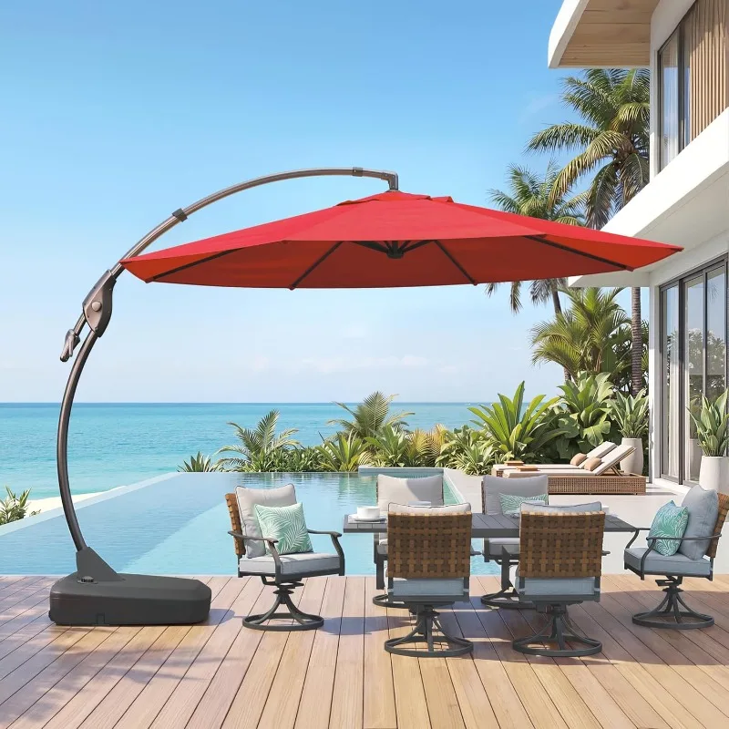 Grand patio Cantilever Umbrella with Base Outdoor Round Aluminum Offset Umbrella for Garden Backyard
Grand patio Cantilever Umbrella with Base Outdoor Round Aluminum Offset Umbrella for Garden Backyard