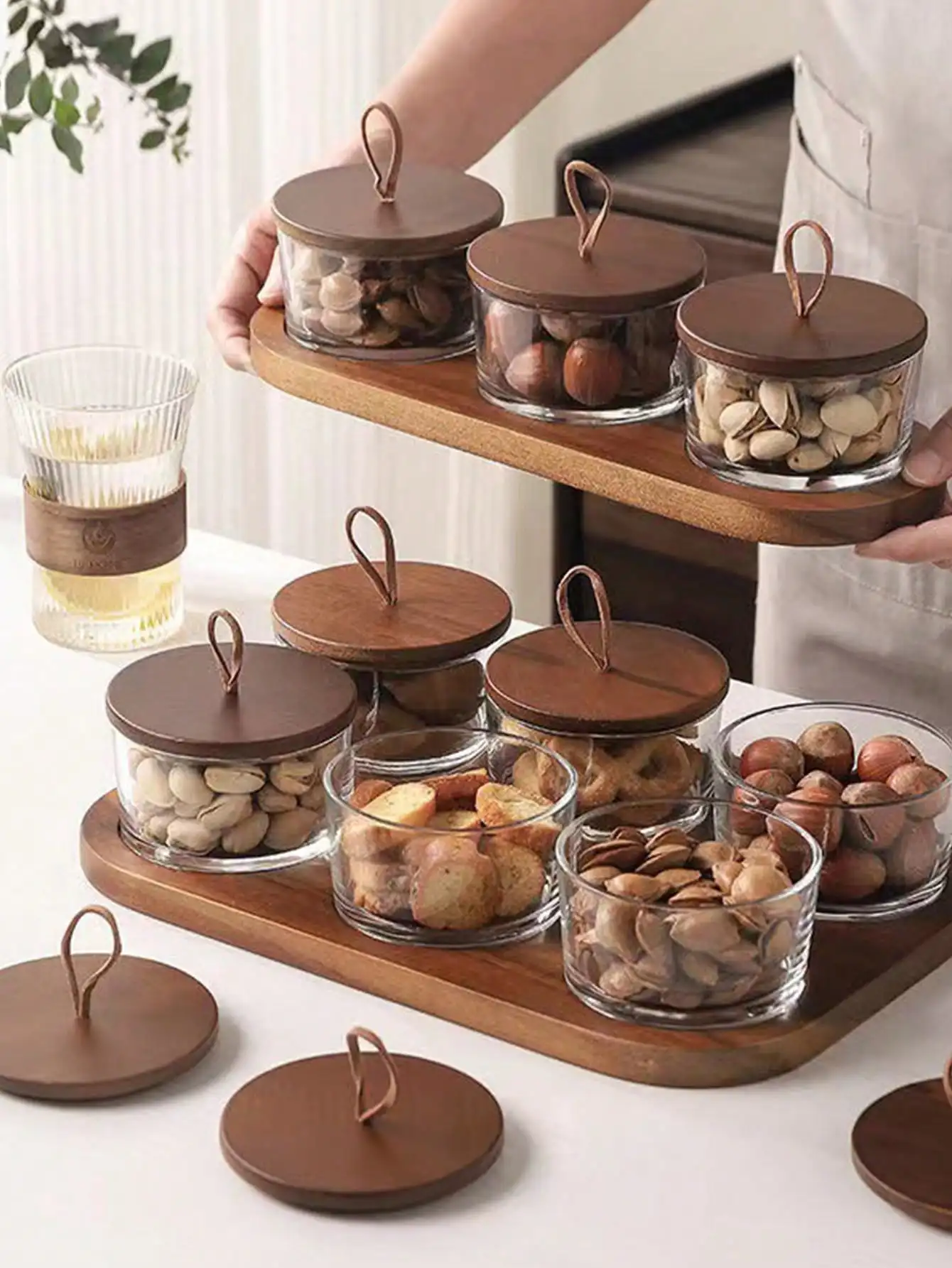 7pcs (1 Tray With 6 Jars) Spice Jars & Jar Holders, Multi-Functional Storage Jars For Food, Grains, Candy, Cookies, Bread, Suitable For Home, Party, Restaurant, Picnic, Wedding Celebration, Party Service Tray
7pcs (1 Tray With 6 Jars) Spice Jars & Jar Holders, Multi-Functional Storage Jars For Food, Grains, Candy, Cookies, Bread, Suitable For Home, Party, Restaurant, Picnic, Wedding Celebration, Party Service Tray