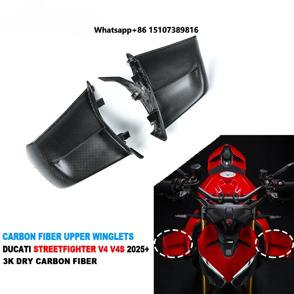 Dry Carbon Fiber Motorcycle Left Righr Upper Winglets for Streetfighter V4 V4S 2025
Dry Carbon Fiber Motorcycle Left Righr Upper Winglets for Streetfighter V4 V4S 2025