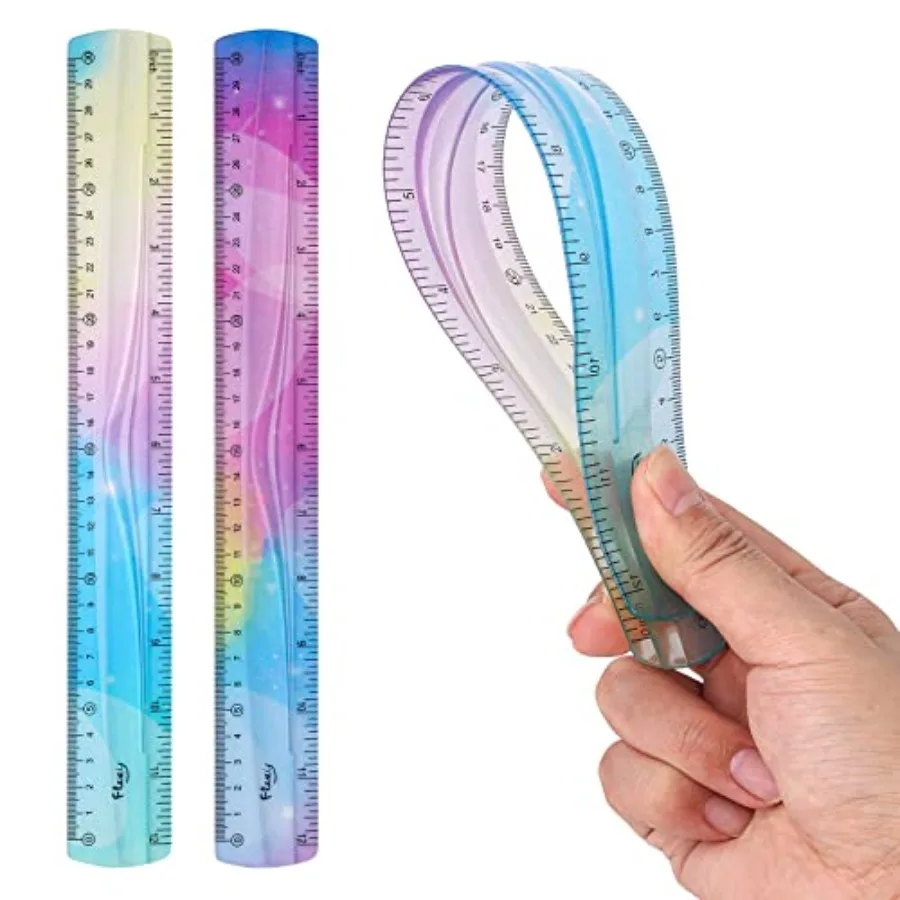 2-Piece Flexible Plastic Ruler, 30cm Straight Edge, Soft Bendable for School Classroom Office Adults
2-Piece Flexible Plastic Ruler, 30cm Straight Edge, Soft Bendable for School Classroom Office Adults