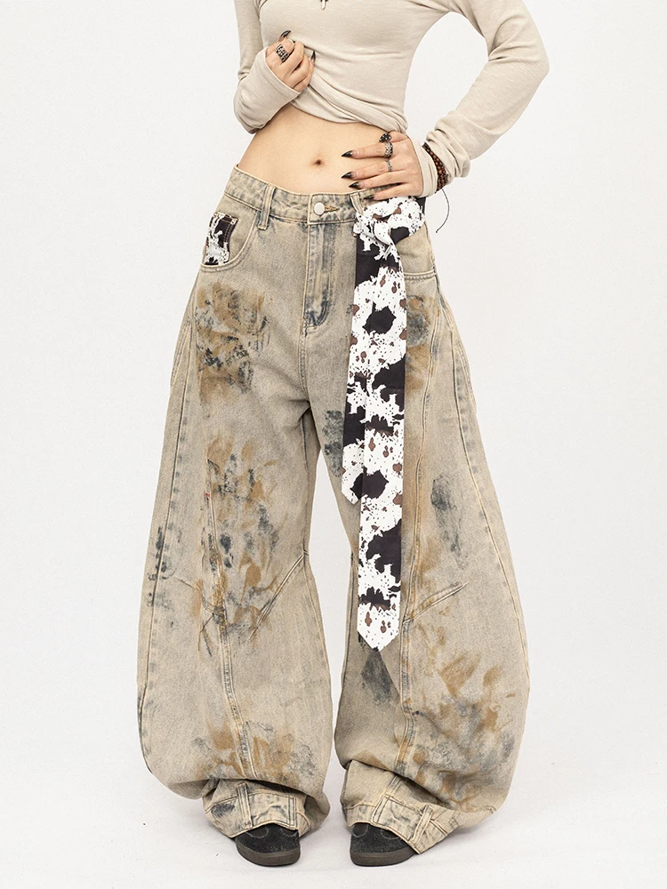 OCTTFLAB American Retro Distressed Knife Wide Leg Jeans Women Loose Floor Length Pants Street Style Cotton Blend
OCTTFLAB American Retro Distressed Knife Wide Leg Jeans Women Loose Floor Length Pants Street Style Cotton Blend