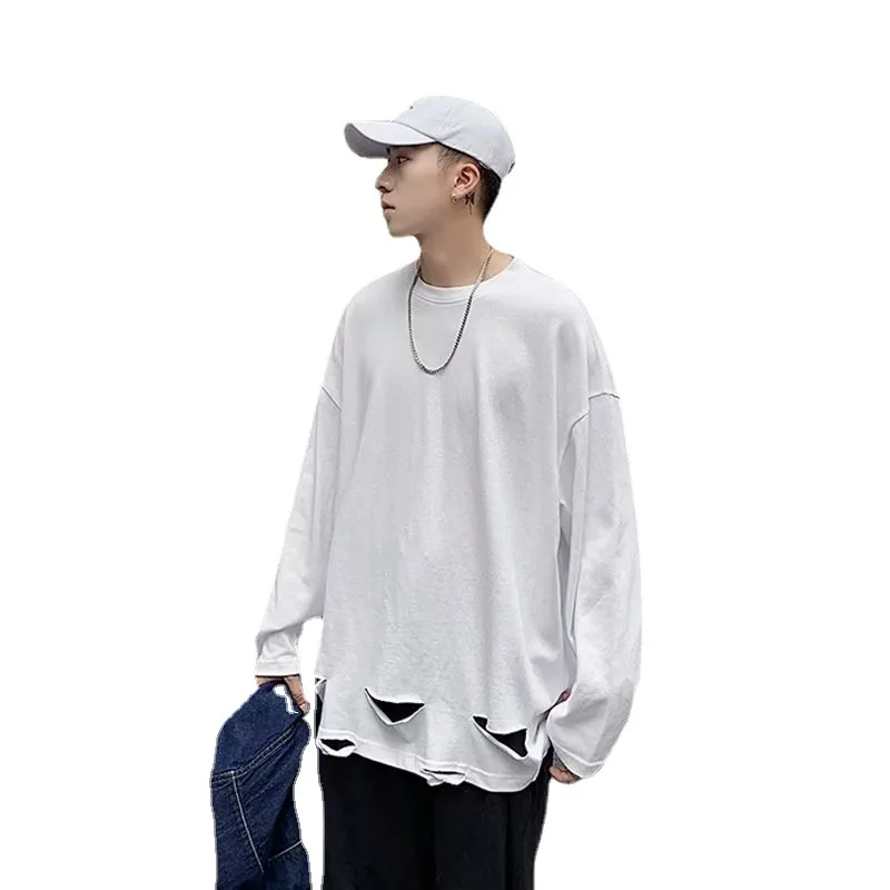 TRSYPHXM Long sleeved T-shirt men's white autumn base shirt with loose and trendy interior, versatile men's spring and autumn
TRSYPHXM Long sleeved T-shirt men's white autumn base shirt with loose and trendy interior, versatile men's spring and autumn