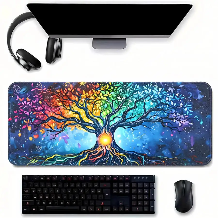 Rainbow Tree Art Waterproof Mouse Pad Computer Laptop Pad Keyboard Mouse Pad Desk accessories office Pad Game Console Pad