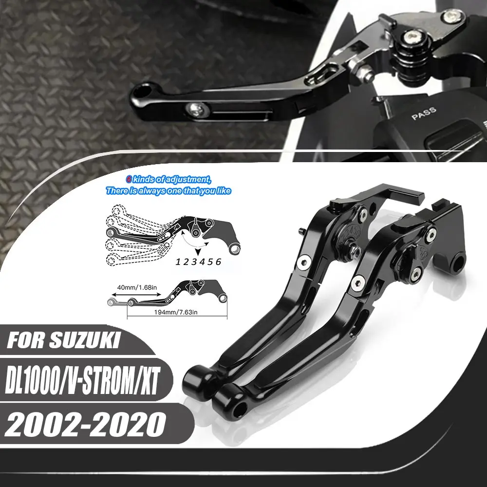 For Suzuki DL1000/V-STROM/XT 2002-2020 DL1000 Motorcycle Adjustable CNC Aluminum Alloy Folding Extendable Brake Clutch Lever
For Suzuki DL1000/V-STROM/XT 2002-2020 DL1000 Motorcycle Adjustable CNC Aluminum Alloy Folding Extendable Brake Clutch Lever