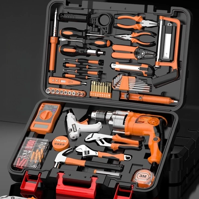 Hardware electric drill woodworking maintenance multi-function universal full set of electric combination toolbox
Hardware electric drill woodworking maintenance multi-function universal full set of electric combination toolbox