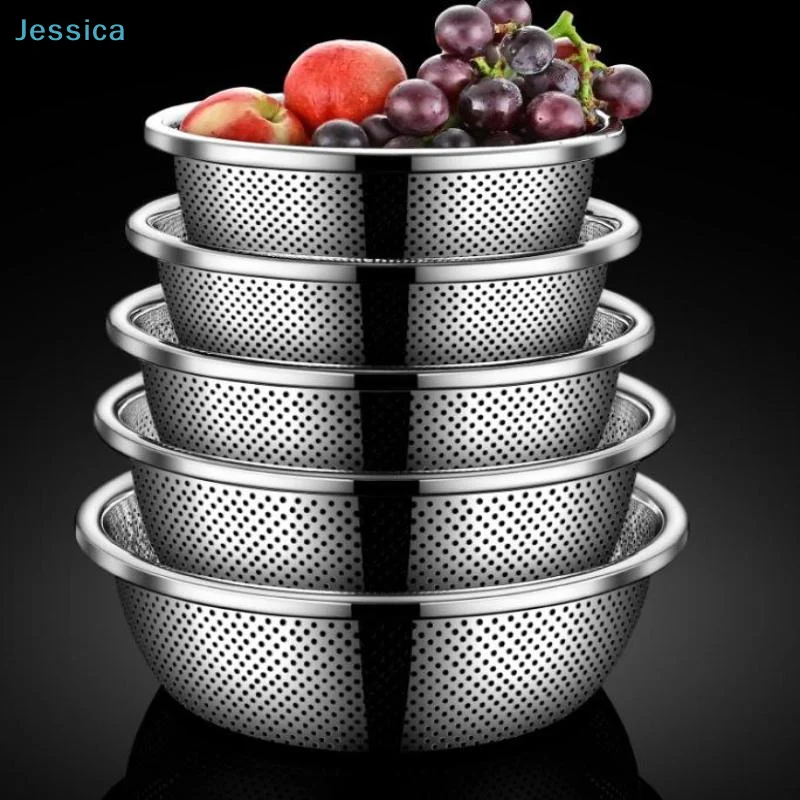 Stainless Steel Colander - Food-Grade Perforated Strainer for Washing Rice/Vegetables/Fruits, Durable Kitchen Drain Basket
Stainless Steel Colander - Food-Grade Perforated Strainer for Washing Rice/Vegetables/Fruits, Durable Kitchen Drain Basket