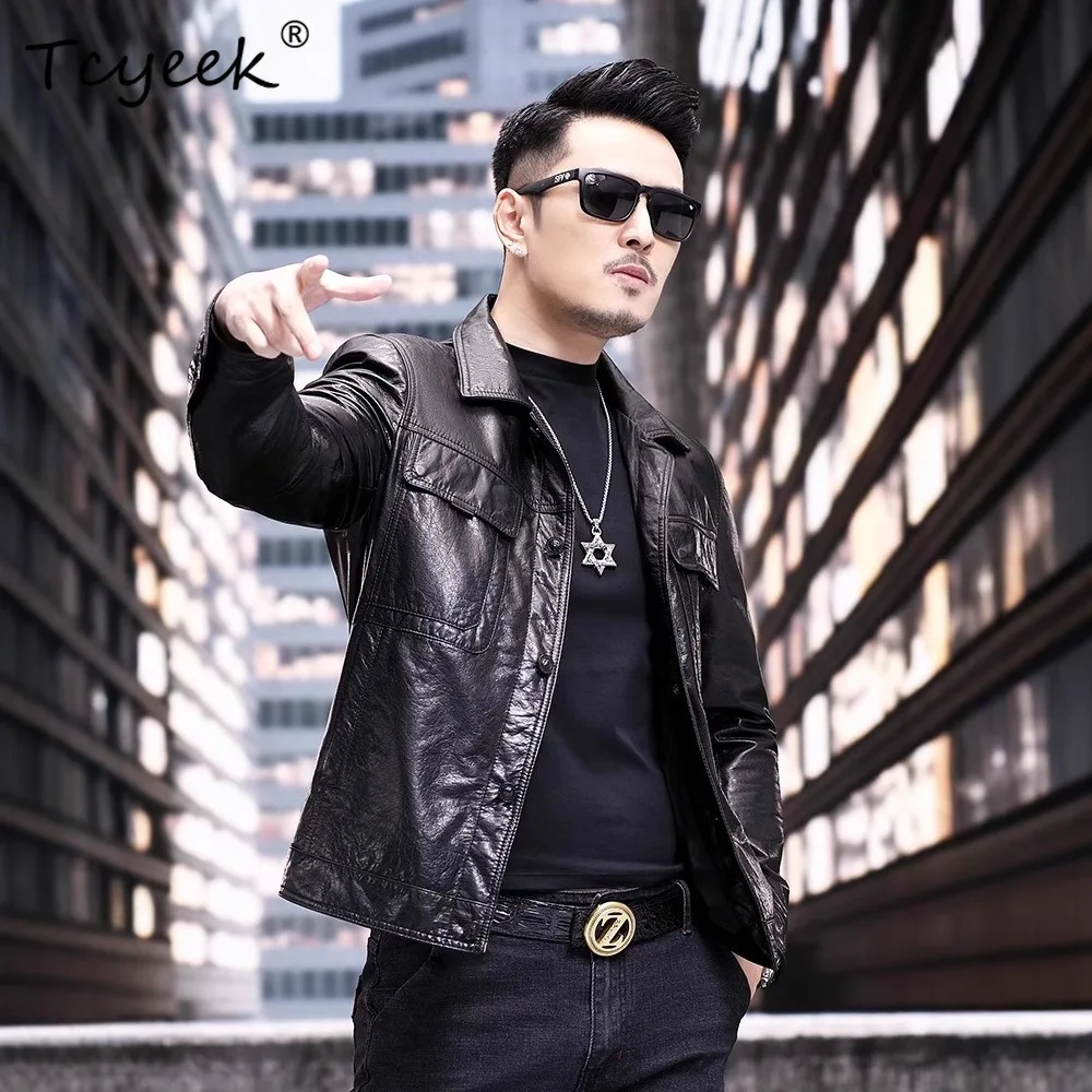 Tcyeek Мужские куртки из натуральной кожи Верхнее пальто из воловьей кожи Весенне-осенняя мужская одежда Slim Fit Новая верхняя одежда Jaqueta De Couro
Tcyeek Мужские куртки из натуральной кожи Верхнее пальто из воловьей кожи Весенне-осенняя мужская одежда Slim Fit Новая верхняя одежда Jaqueta De Couro