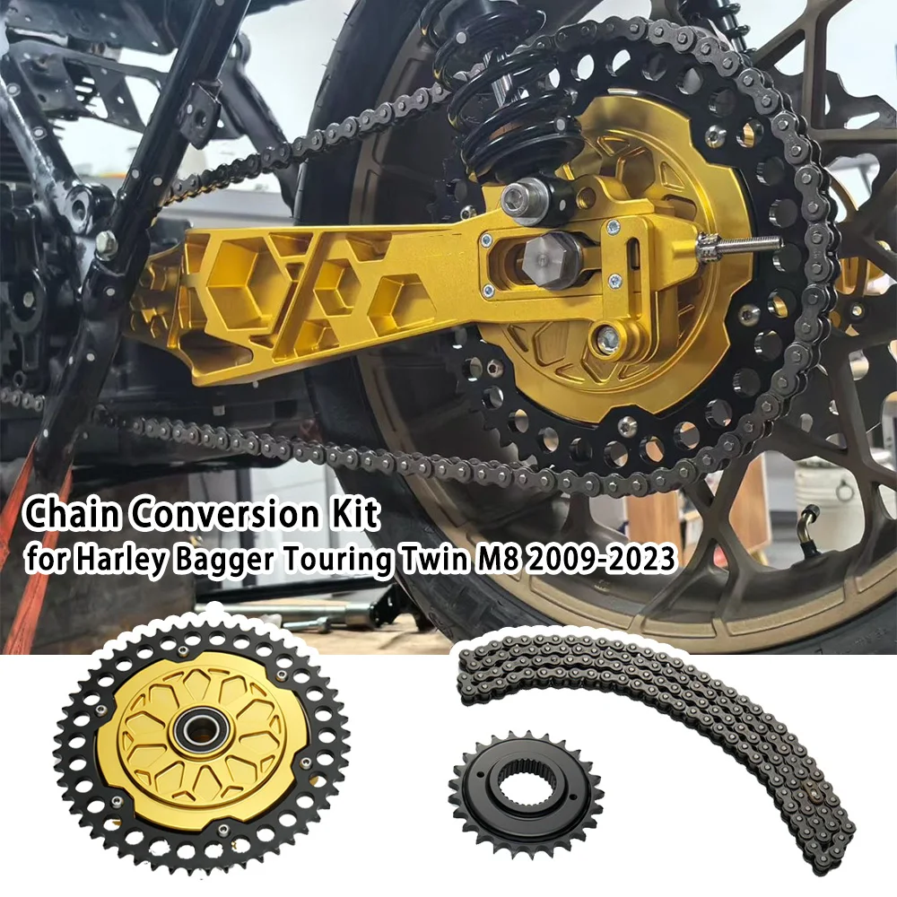 Motorcycle Steel Chain Drive Transmission Sprocket Conversion Kit For Harley Bagger Touring Twin M8 2009-2023
Motorcycle Steel Chain Drive Transmission Sprocket Conversion Kit For Harley Bagger Touring Twin M8 2009-2023