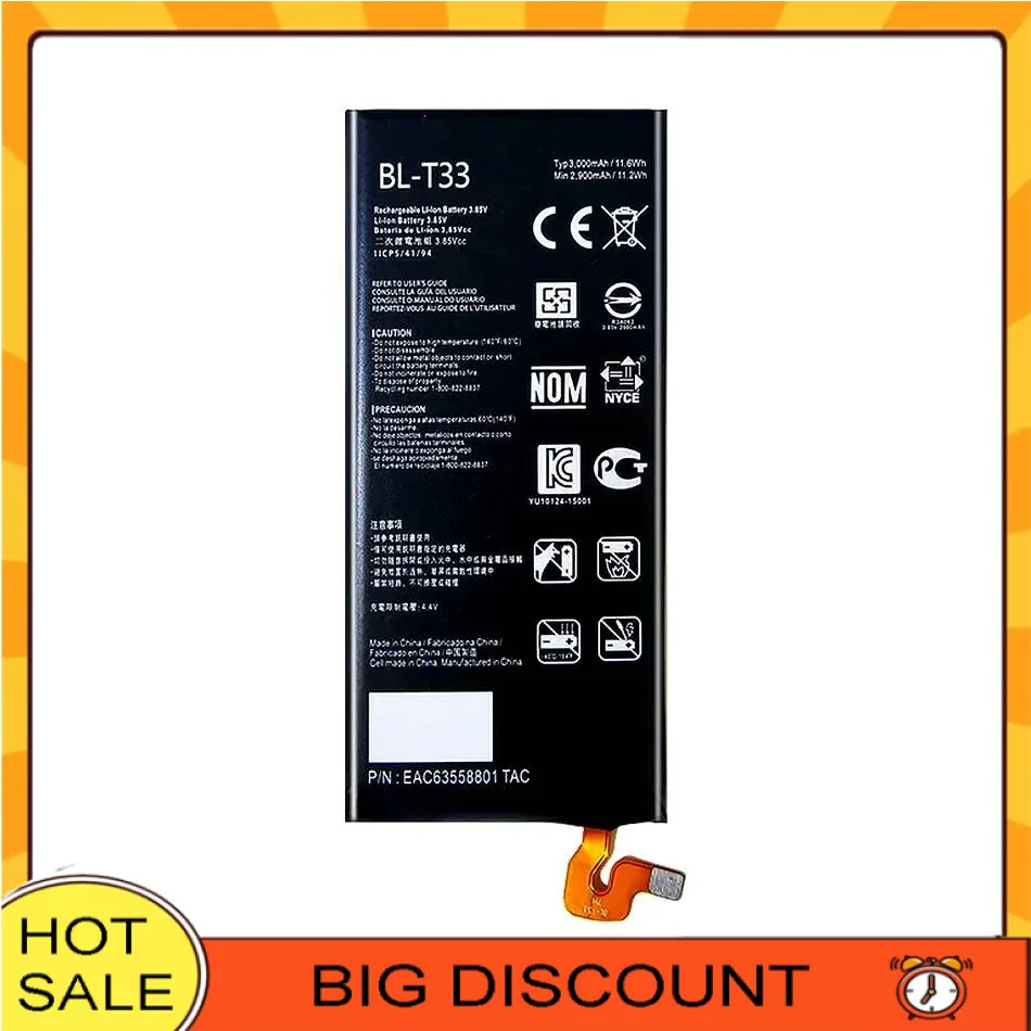 Mobile Phone Battery For LG Q6 M700A M700AN M700DSK M700N 3000Mah High Capacity Lightweight BL-T33
Mobile Phone Battery For LG Q6 M700A M700AN M700DSK M700N 3000Mah High Capacity Lightweight BL-T33