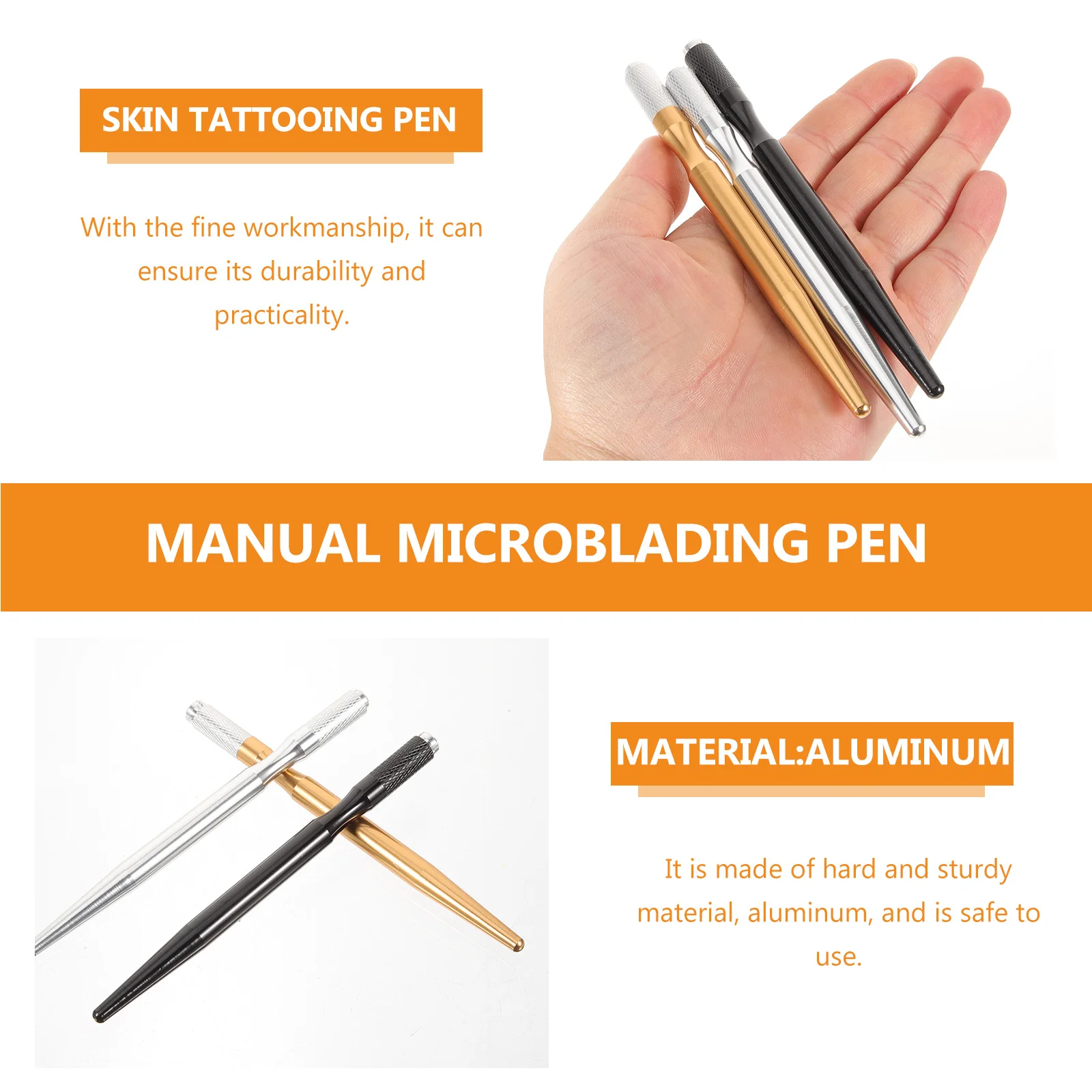 3Pcs Black Gold Manual Manual Microblading Pen Microblading Pen Tattoo Eyebrow Tool Portable Needle Holder Skin Care Set
3Pcs Black Gold Manual Manual Microblading Pen Microblading Pen Tattoo Eyebrow Tool Portable Needle Holder Skin Care Set