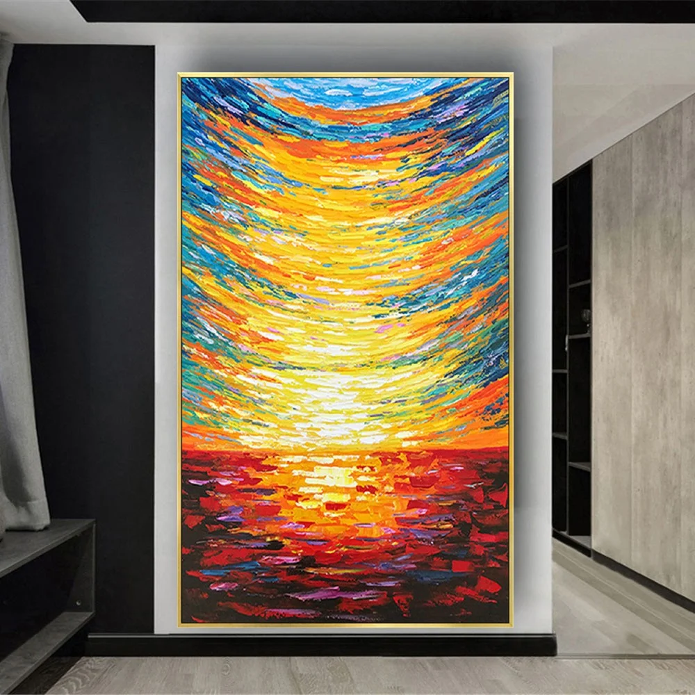 Modern Interior Wall Decor Picture Seaside Sunrise Mural Handmade Canvas Oil Painting Sun Beach Sea Landscape Deco Living Room
Modern Interior Wall Decor Picture Seaside Sunrise Mural Handmade Canvas Oil Painting Sun Beach Sea Landscape Deco Living Room