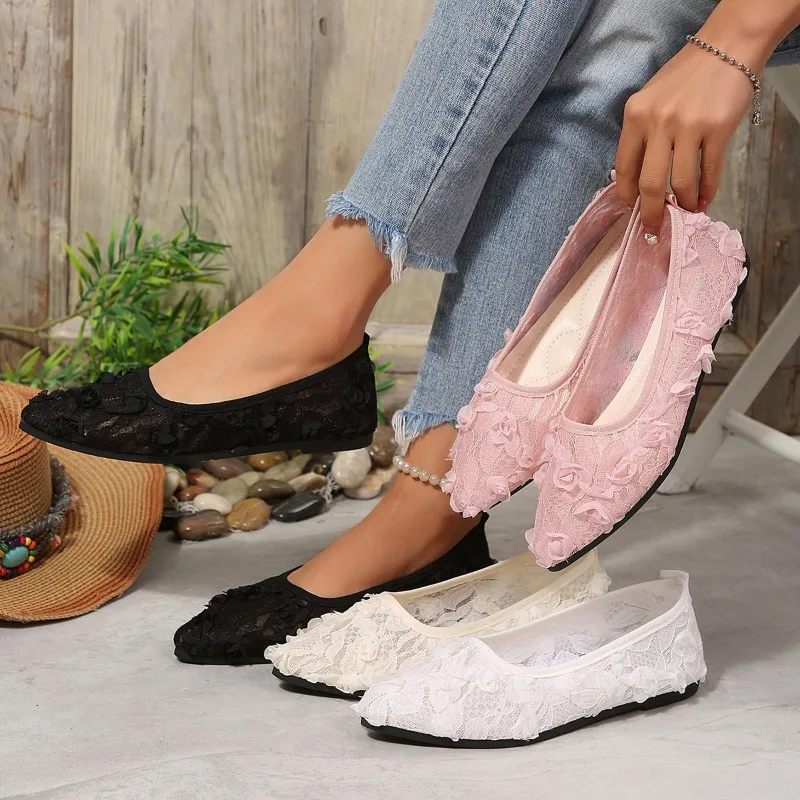 French Fairy Lace Flower Flat Shoes Slip-On Casual Shoes Outdoor Wear Summer Women Pointed Toe Comfortable Ballet Sandal Zapatos
French Fairy Lace Flower Flat Shoes Slip-On Casual Shoes Outdoor Wear Summer Women Pointed Toe Comfortable Ballet Sandal Zapatos