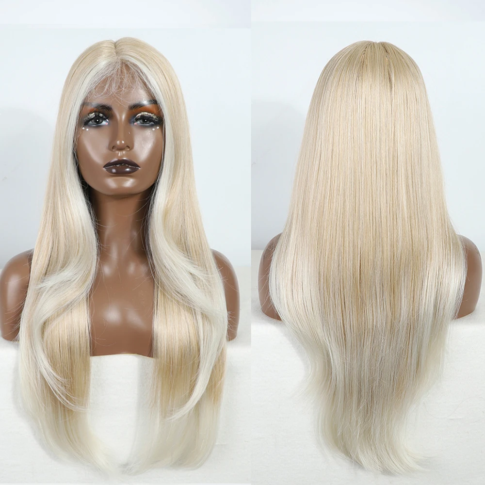 28Inch Synthetic Lace Front Wig Straight Frontal Lace Glueless Wigs for Women High Temperature Fiber Ombre Blonde Wig For Female
28Inch Synthetic Lace Front Wig Straight Frontal Lace Glueless Wigs for Women High Temperature Fiber Ombre Blonde Wig For Female