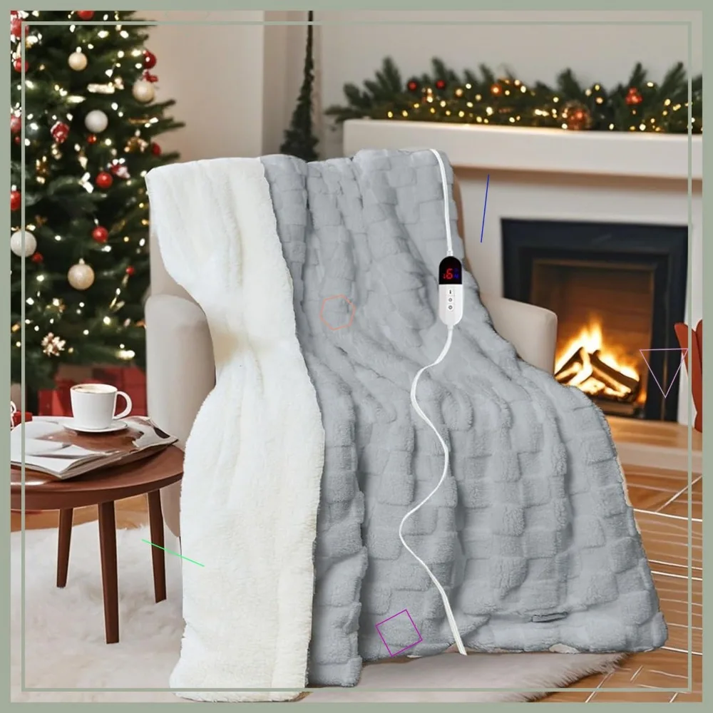Electric Blanket Throw - Soft Flannel, 6 Heating Levels, 4H Auto-Off, Fast Heat, ETL & FCC Certified, 50x60 Inches
Electric Blanket Throw - Soft Flannel, 6 Heating Levels, 4H Auto-Off, Fast Heat, ETL & FCC Certified, 50x60 Inches