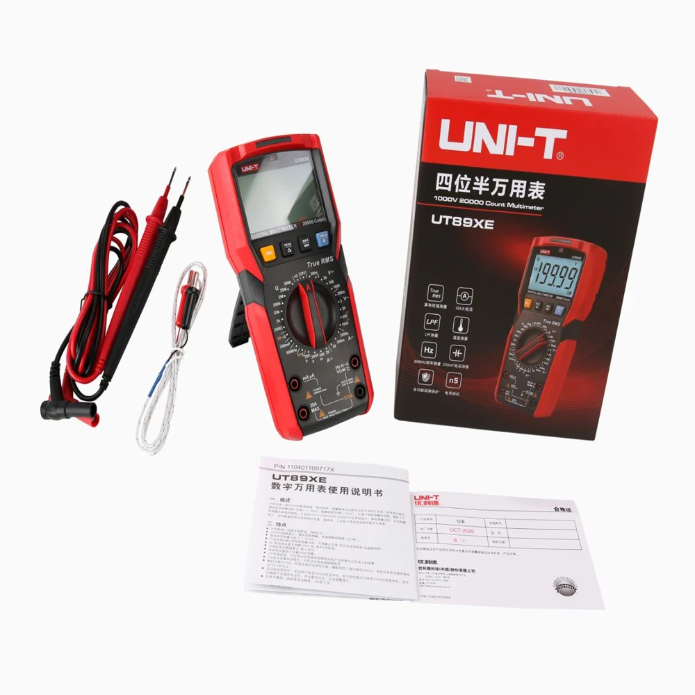 UT89XE Digital Multimeter Professional Tester True RMS Manual Range DC AC Voltmeter Ammeter Capacitor Temperature Meter
UT89XE Digital Multimeter Professional Tester True RMS Manual Range DC AC Voltmeter Ammeter Capacitor Temperature Meter