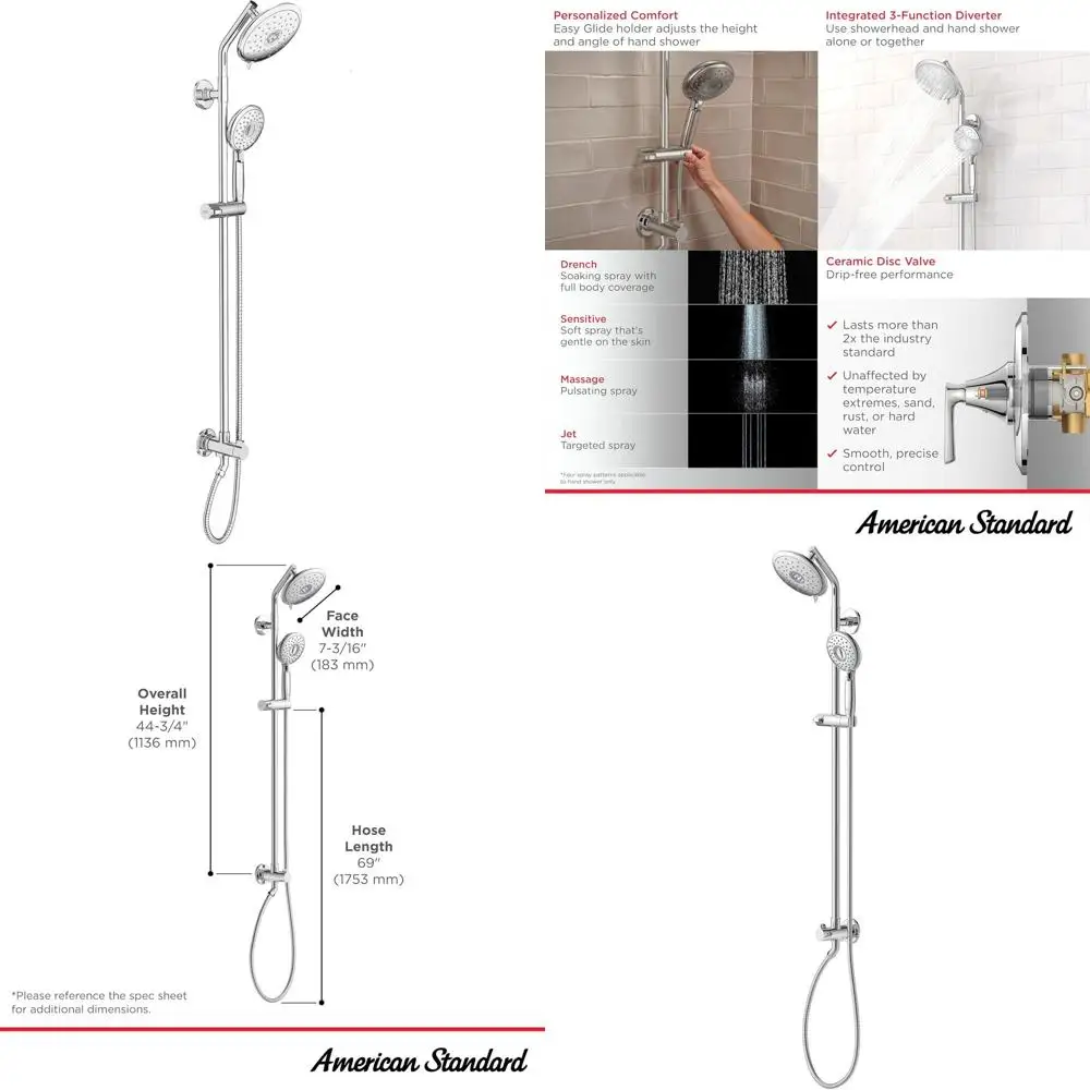 36-Inch 4-Function Retro Shower System, 1.8 GPM, Polished Chrome
36-Inch 4-Function Retro Shower System, 1.8 GPM, Polished Chrome