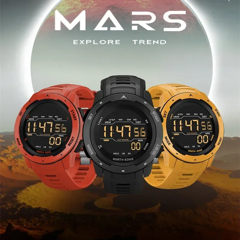 NORTH EDGE Men's Digital Sports Watch Dual Time Pedometer Alarm 50M Waterproof Outdoor Watch
NORTH EDGE Men's Digital Sports Watch Dual Time Pedometer Alarm 50M Waterproof Outdoor Watch