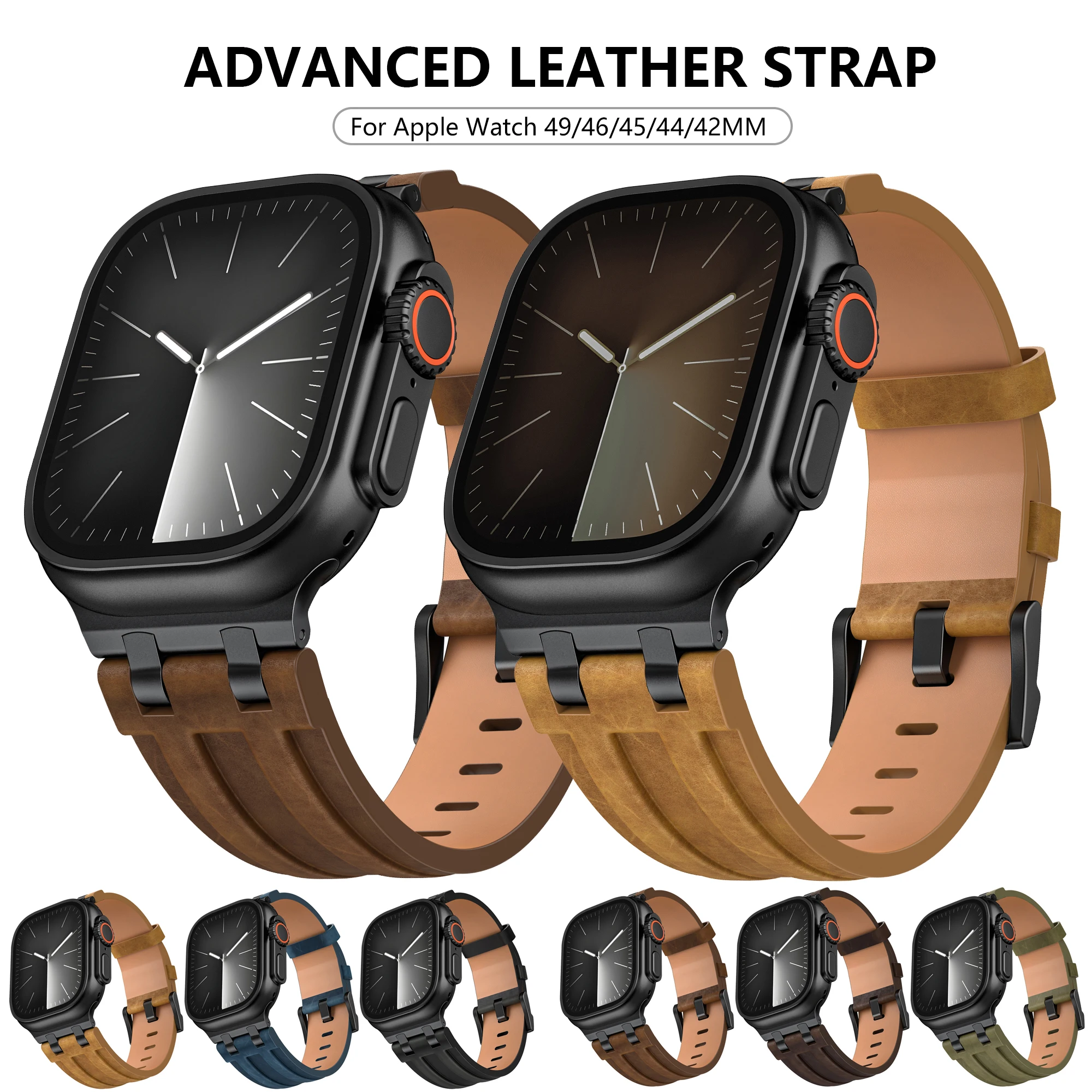 Fashion Crazy Horse Leather Strap for Apple Watch 49/46/45/44/42mm Premium Men's Strap for iWatch Ultra 11 10 9 8 SE 7
Fashion Crazy Horse Leather Strap for Apple Watch 49/46/45/44/42mm Premium Men's Strap for iWatch Ultra 11 10 9 8 SE 7