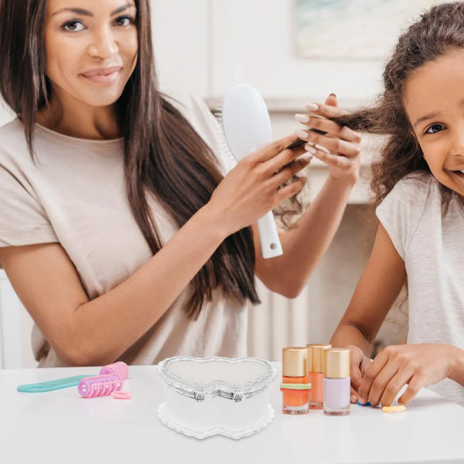 Милая шкатулка для украшений в форме сердца для детей с зеркалом, полупрозрачный пластиковый органайзер для хранения, коробка для мелочей и памятных вещей
Милая шкатулка для украшений в форме сердца для детей с зеркалом, полупрозрачный пластиковый органайзер для хранения, коробка для мелочей и памятных вещей