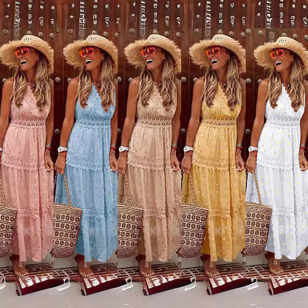 Весенние и летние платья, сексуальная шифоновая юбка без рукавов с глубоким V-образным вырезом, средней длины, темпераментная дышащая нежная мода
Весенние и летние платья, сексуальная шифоновая юбка без рукавов с глубоким V-образным вырезом, средней длины, темпераментная дышащая нежная мода