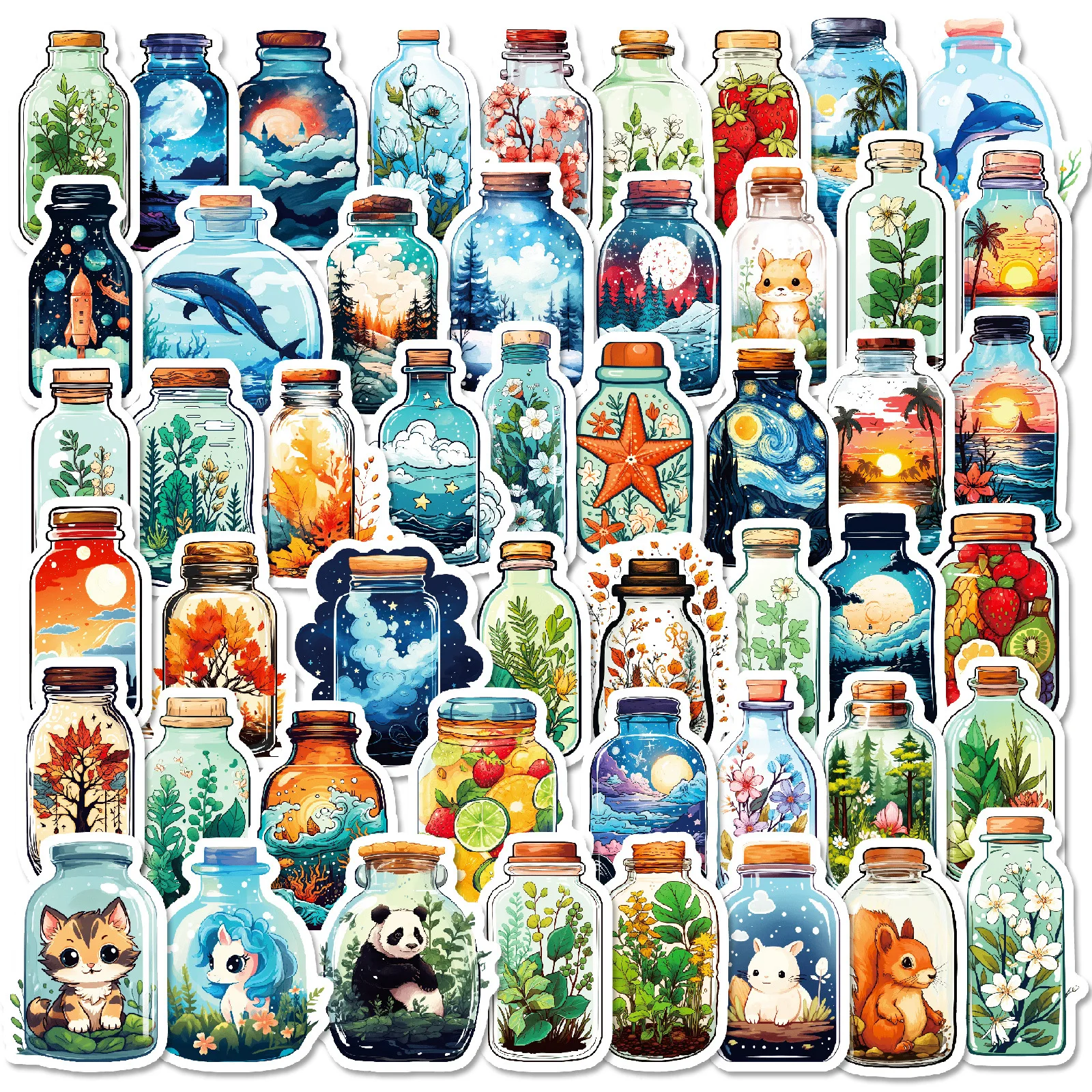 10/50PCS Funny World in a Bottle Stickers Animal Plant Cartoon Sticker DIY Decoration Fridge Laptop Guitar Bike Decals Kids Toys
10/50PCS Funny World in a Bottle Stickers Animal Plant Cartoon Sticker DIY Decoration Fridge Laptop Guitar Bike Decals Kids Toys
