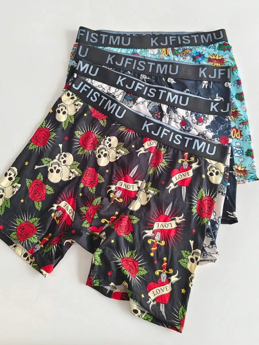 5 Pack Mens Boxer Briefs With Skull Rose Print Comfortable Elastic Underwear
5 Pack Mens Boxer Briefs With Skull Rose Print Comfortable Elastic Underwear