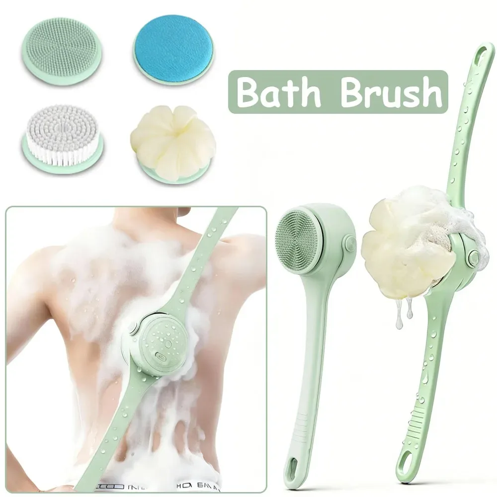 Electric Body Brush 4 Heads Waterproof Long Handle Shower Back Scrubber USB Rechargeable Exfoliating Bath Cleaning Brush
Electric Body Brush 4 Heads Waterproof Long Handle Shower Back Scrubber USB Rechargeable Exfoliating Bath Cleaning Brush