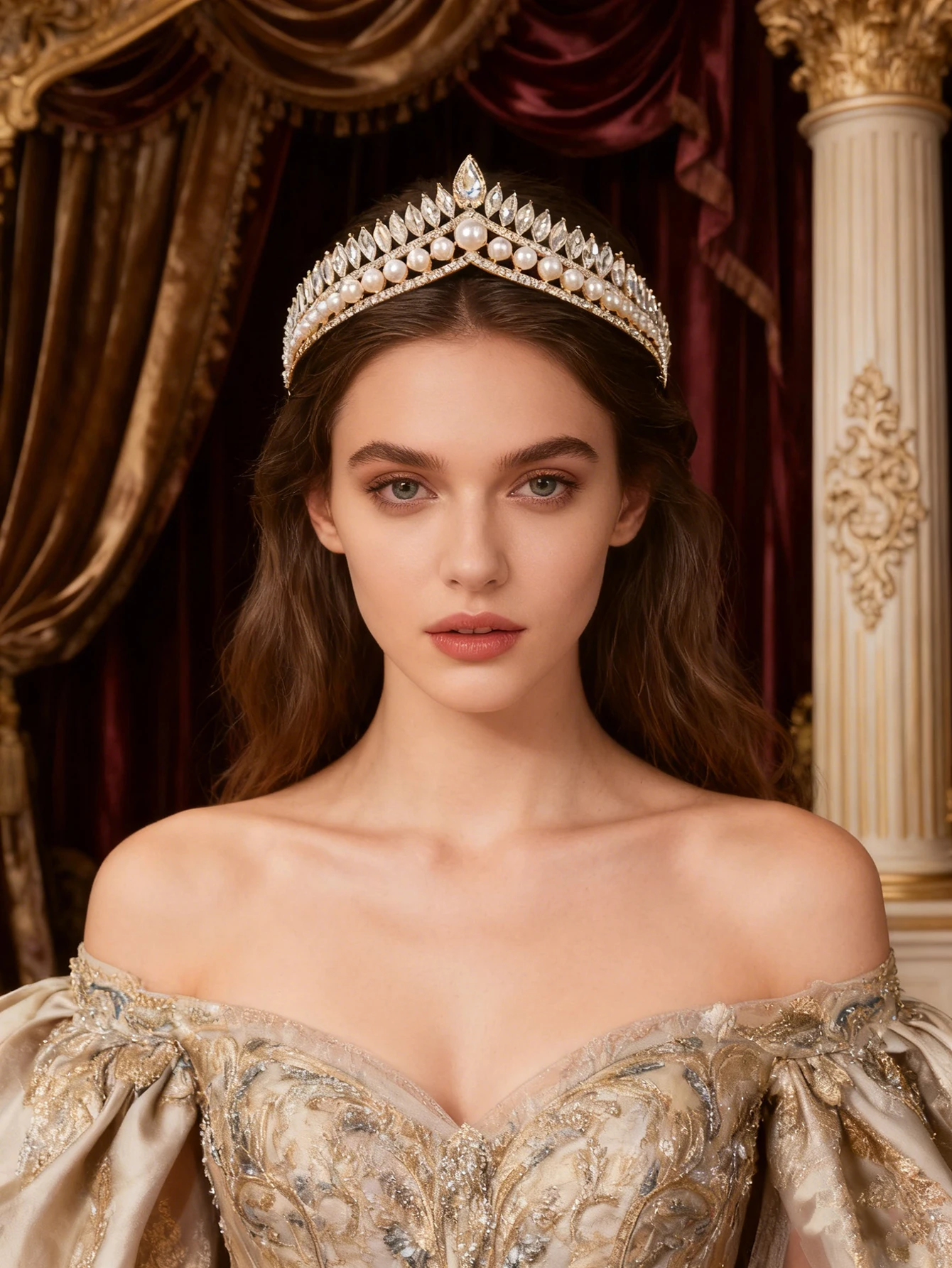 Pearl and Rhinestone Bridal Crown Headband, European Palace Style Wedding Hair Accessories, Gorgeous Headpiece for Wedding Banquet
Pearl and Rhinestone Bridal Crown Headband, European Palace Style Wedding Hair Accessories, Gorgeous Headpiece for Wedding Banquet