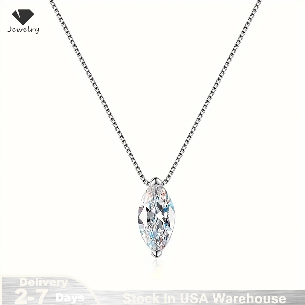 New 5*10mm 1CT Marquise Cut Moissanite Diamond Necklace for Women Certified 925 Sterling Silver Neck Chain Party Jewelry Gift
New 5*10mm 1CT Marquise Cut Moissanite Diamond Necklace for Women Certified 925 Sterling Silver Neck Chain Party Jewelry Gift