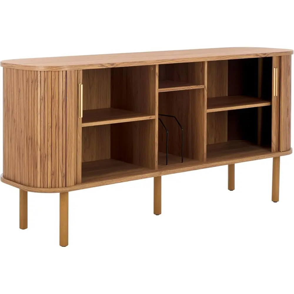 Oak Brown & Gold 70 TV Stand with 2 Tambour Doors and Interior Storage
Oak Brown & Gold 70 TV Stand with 2 Tambour Doors and Interior Storage